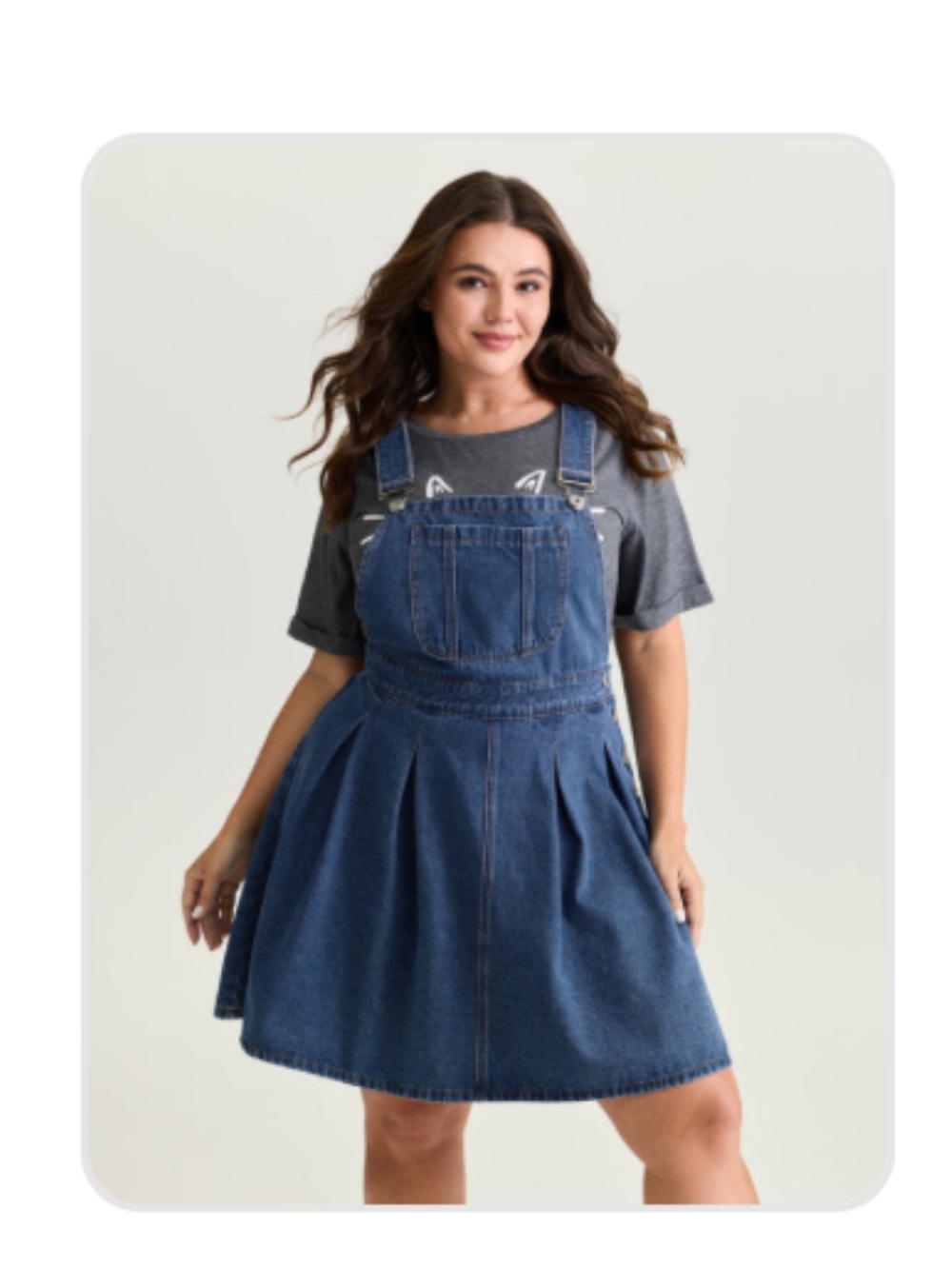 BloomChic Denim Pinafore Dress in Blue